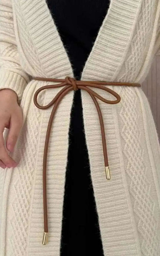 Ceinture Fine en Cuir type Corde Nouée | #Mode pour Femmes