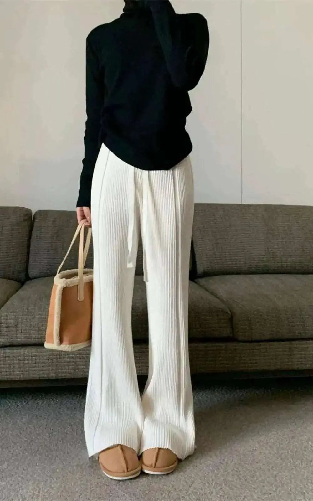 Pantalon Décontracté en Cachemire pour Femmes | Couleur unie