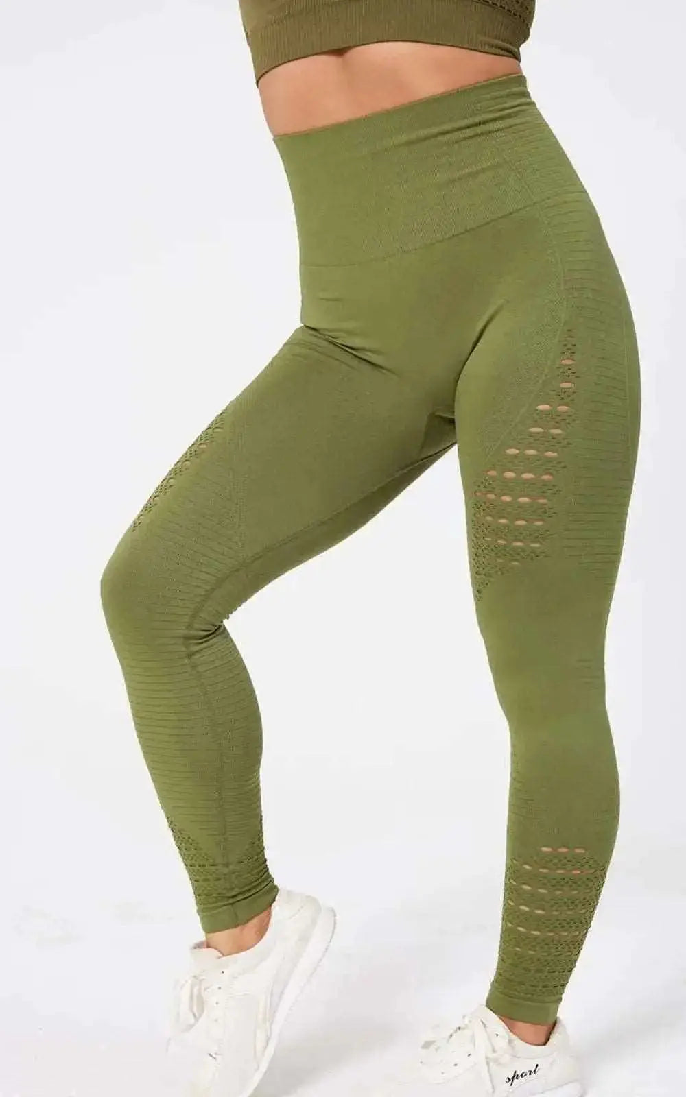 Pantalon Slim Extensible Taille Haute | Leggings de Gymnastique Ajourés pour Femmes