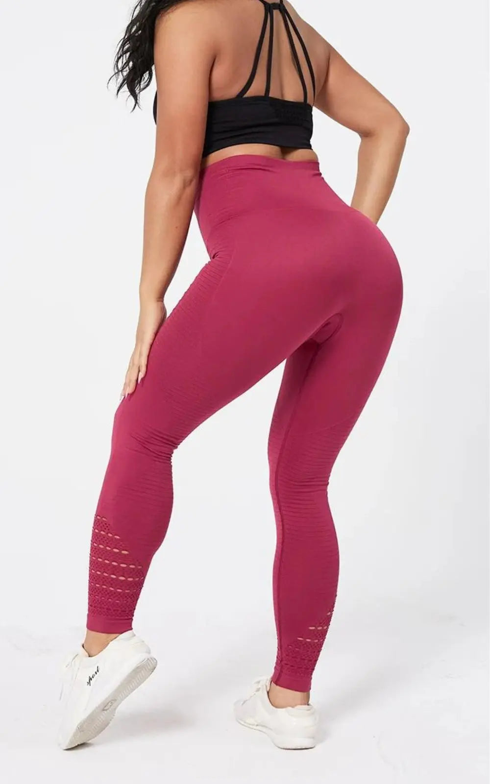 Pantalon Slim Extensible Taille Haute | Leggings de Gymnastique Ajourés pour Femmes DreamStylista