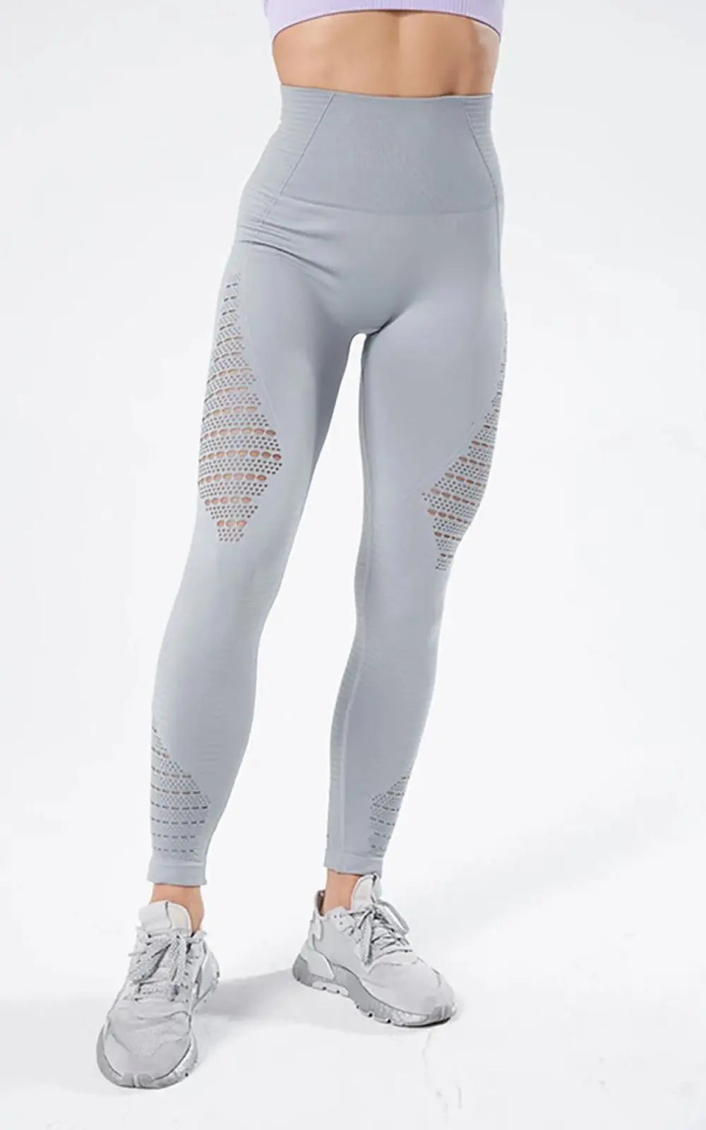 Pantalon Slim Extensible Taille Haute | Leggings de Gymnastique Ajourés pour Femmes DreamStylista
