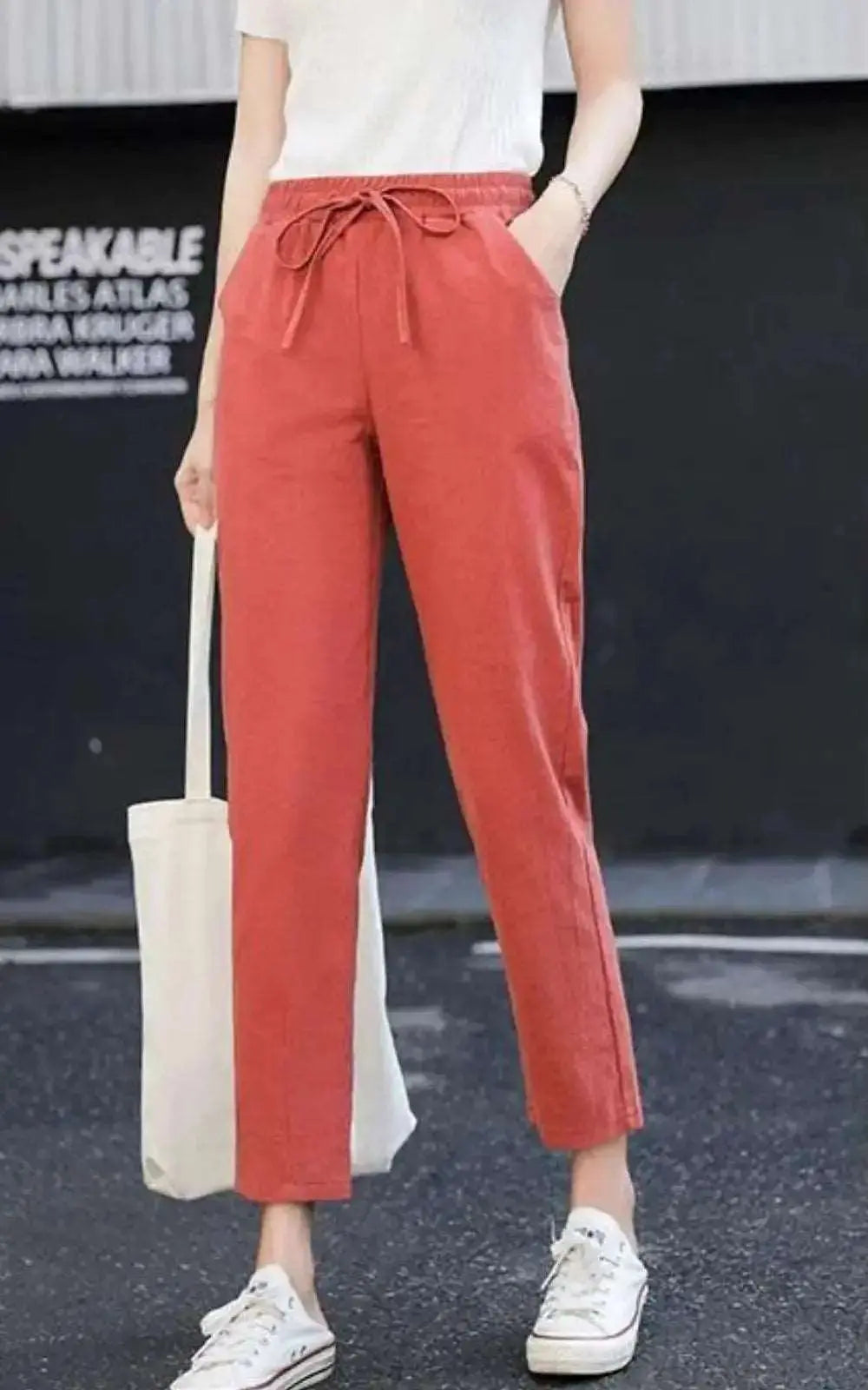 Pantalon en coton et lin décontracté pour Femme | Taille élastique #summer