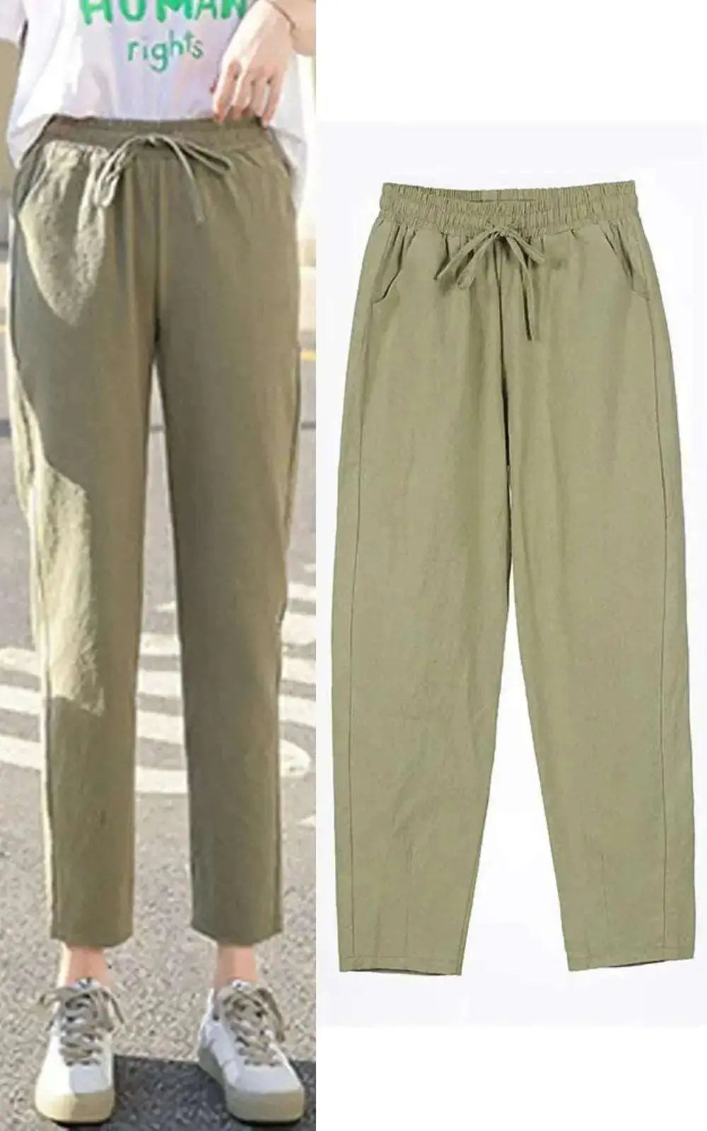Pantalon coton / lin décontracté pour Femme | Taille élastique #summer DreamStylista