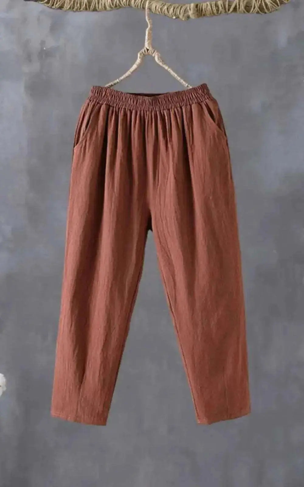 Pantalon sarouel décontracté en coton et lin pour Femme | #Eté