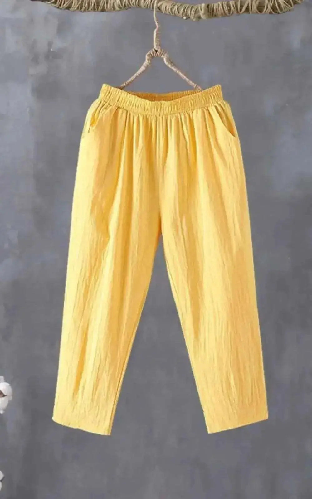 Pantalon sarouel décontracté en coton et lin pour Femme | #Eté