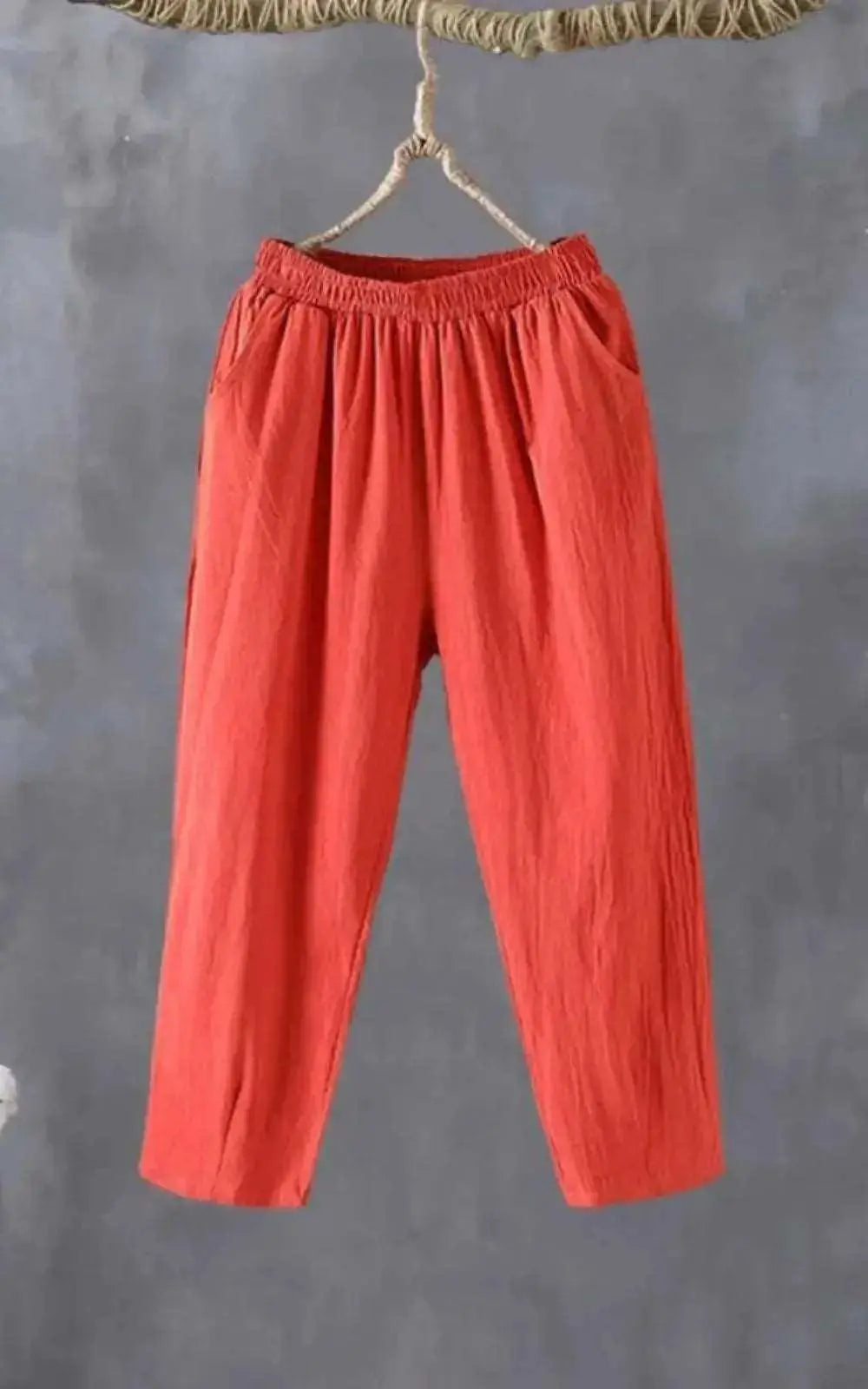 Pantalon sarouel décontracté en coton et lin pour Femme | #Eté