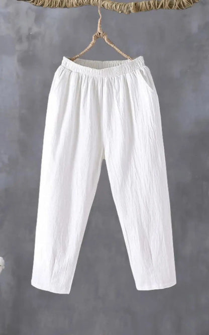 Pantalon sarouel décontracté en coton et lin pour Femme | #Eté DreamStylista