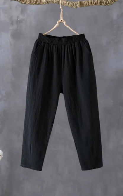 Pantalon sarouel décontracté en coton et lin pour Femme | #Eté DreamStylista